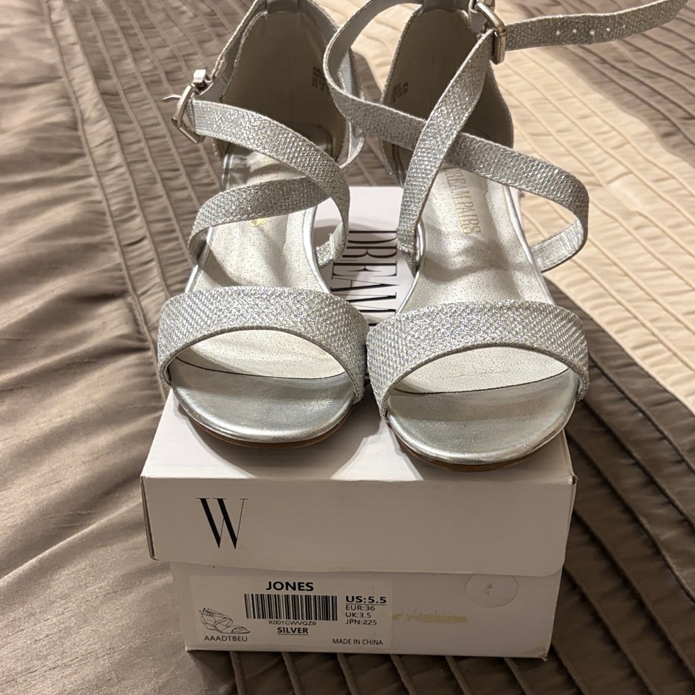 Dream Pairs Silver Glitter Heels